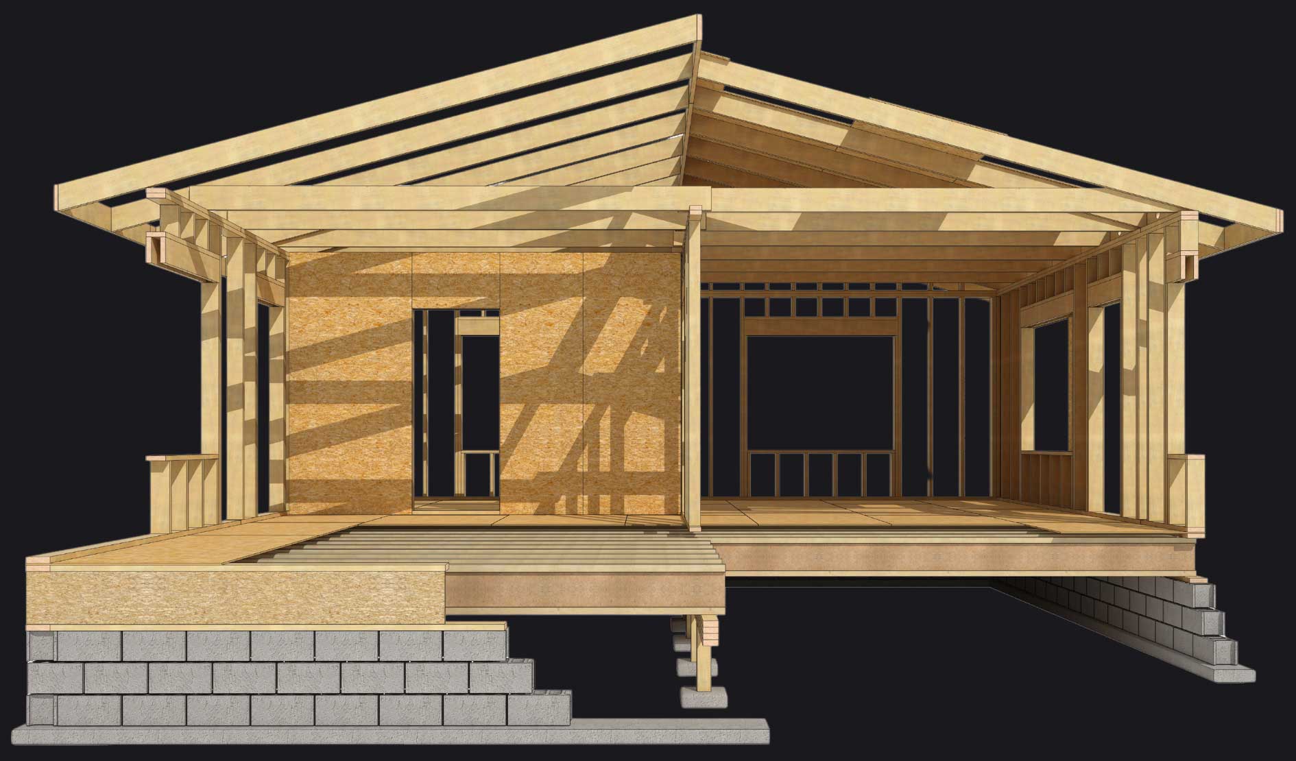 About Framing - Image of the barebones of a home.